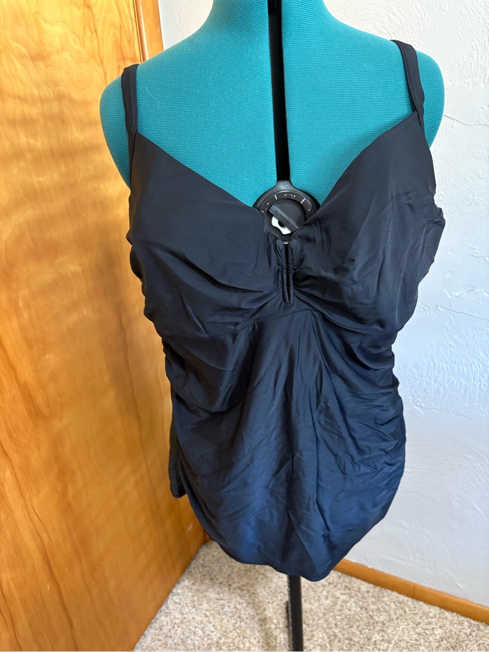 Classic Black Ruched Women's Camisole Tank Top